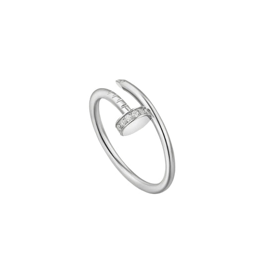 14k White Gold Nail Ring