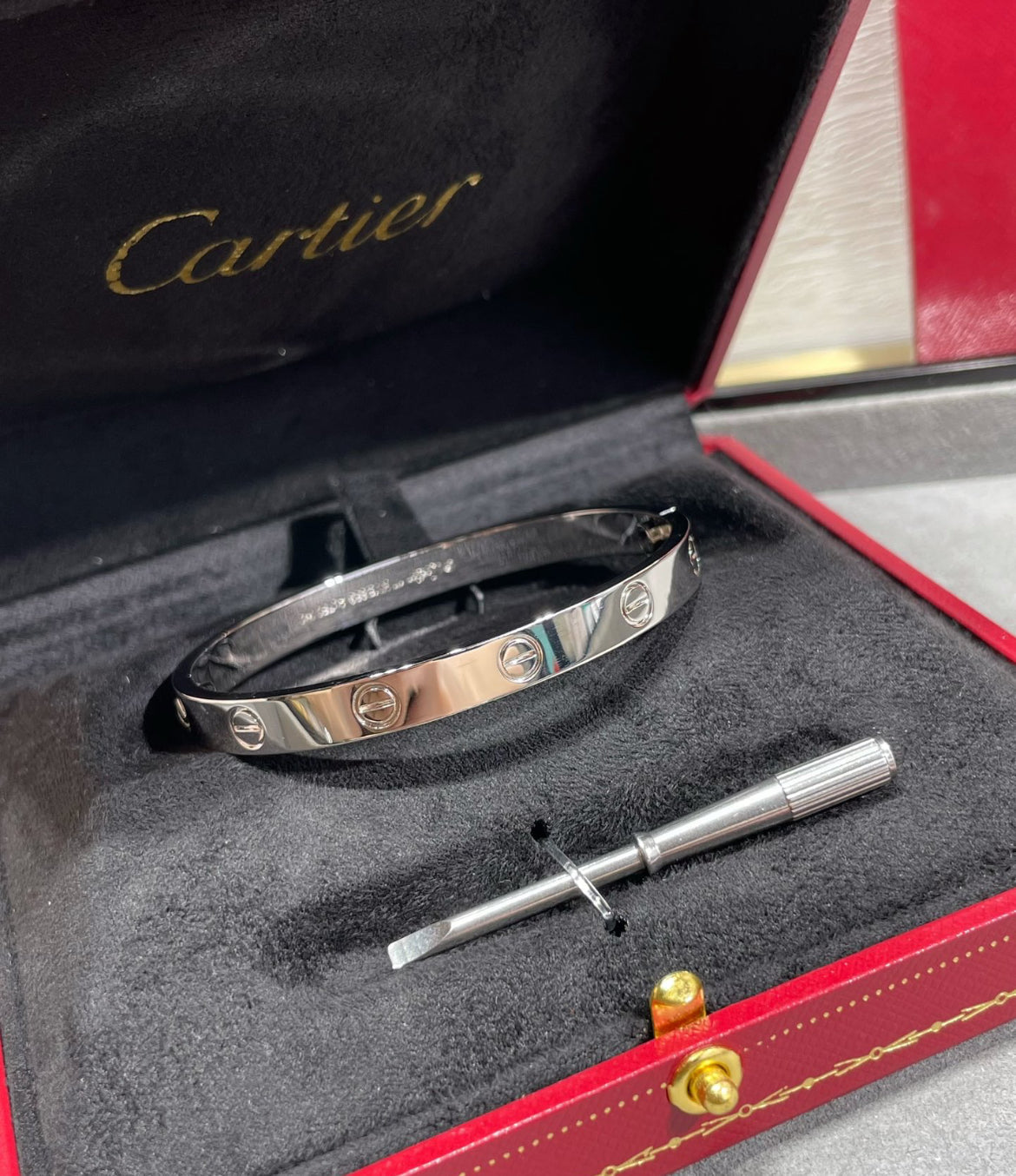 14k White Gold Love Bracelet