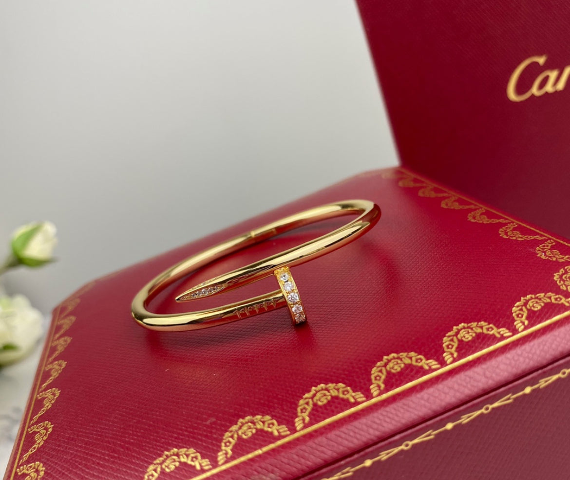 14k Yellow Gold Nail Bracelet