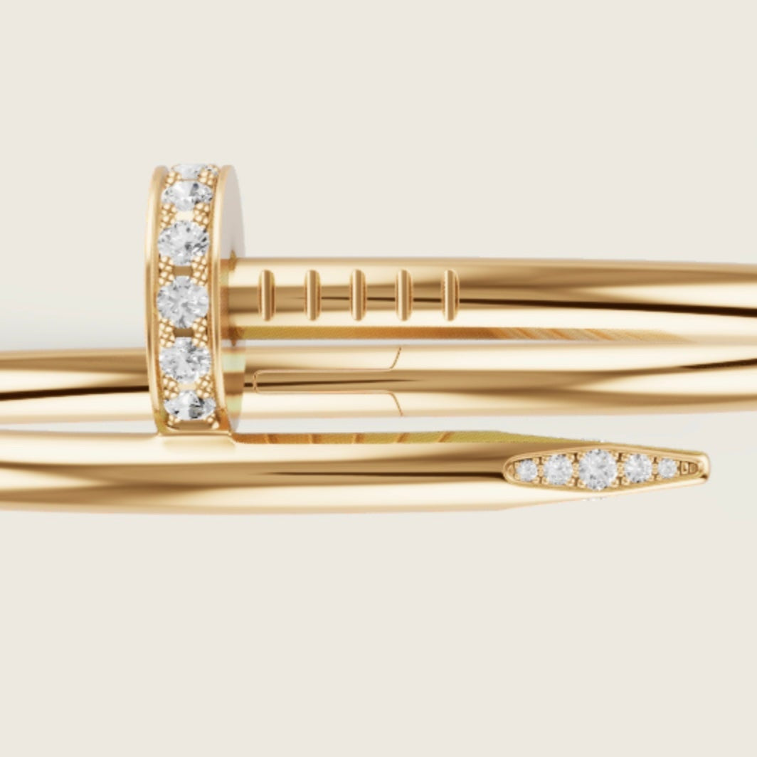 14k Yellow Gold Nail Bracelet