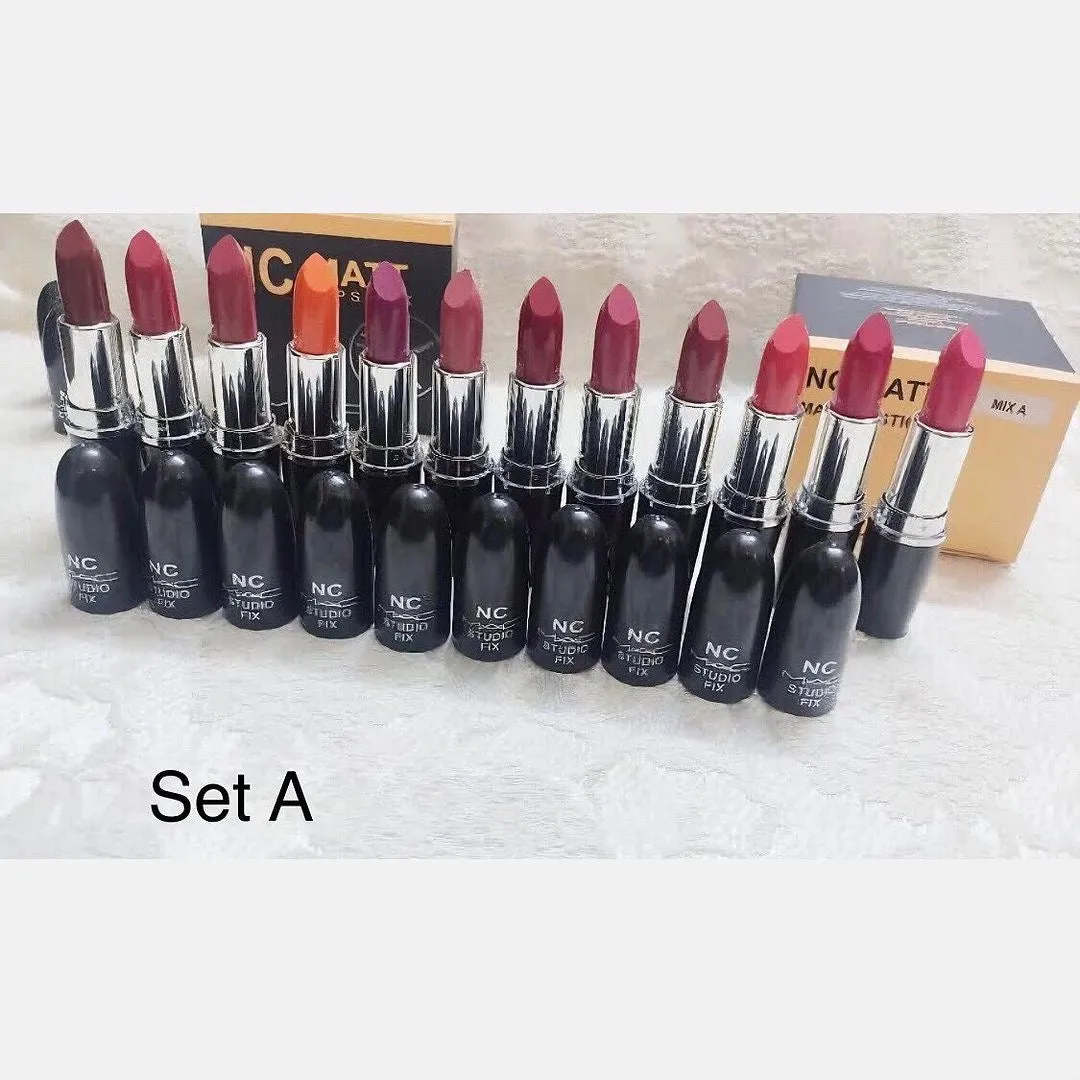 12pcs NC Mac Lipsticks Set Waterproof & Long Lasting Matte Lipsticks