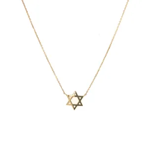 14 Karat Gold Star of David Necklace