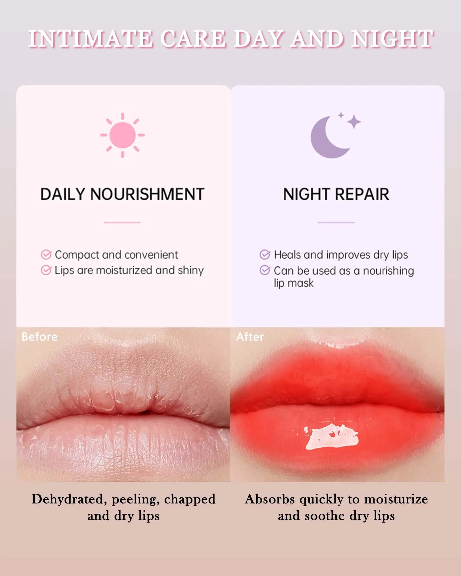 2 Color Glossy Lip Butter Balm, Moisturizing Lip Gloss Butter Non Sticky High Shiny Finish Lip Glow Oil, Natural Plumping Lip Tint Lip Care & Repair Lip Mask for Soft & Smooth & Protect Dry Lip- 04 05