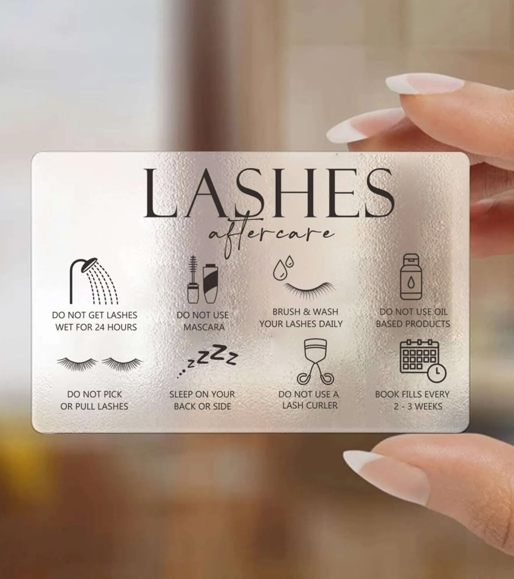 20pcs Transparent Plastic Eyelash Care Card