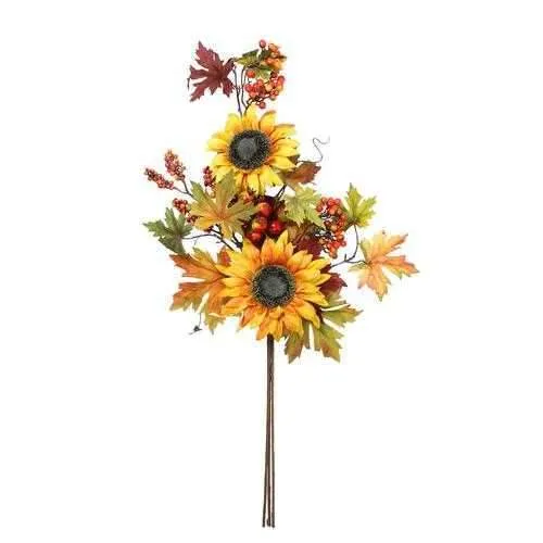 30" Artificial Fall Berry and Sunflower Bundle Spray