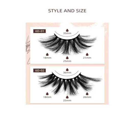 6D Mink Lashes #6D01 -  MQO 50 pcs