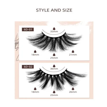 6D Mink Lashes #6D02 -  MQO 50 pcs