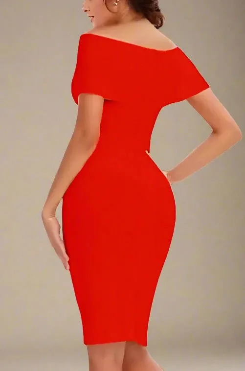 Bea Bandage Dress - Lipstick Red