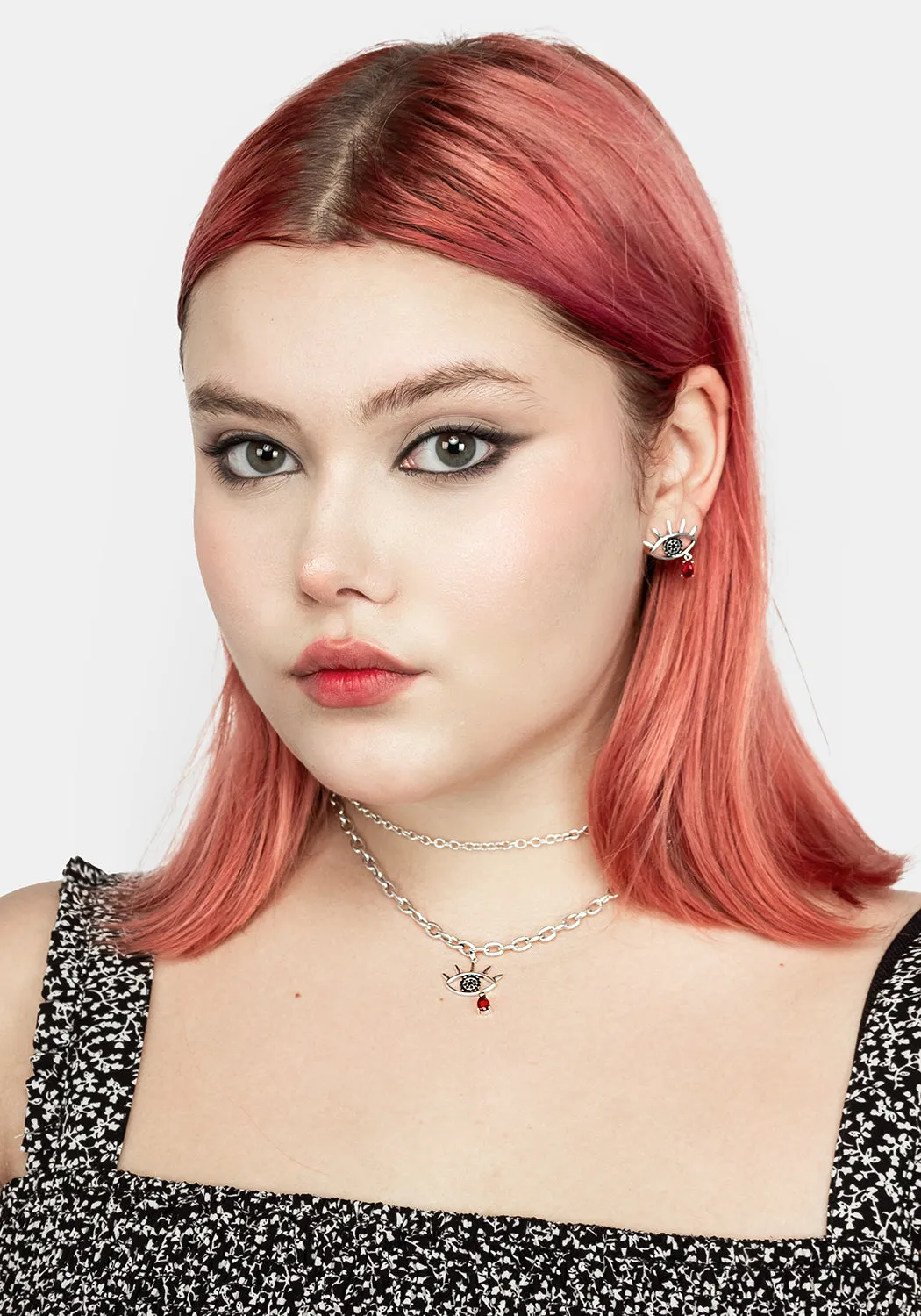 BLEEDING EYE CZ CHAIN CHOKER