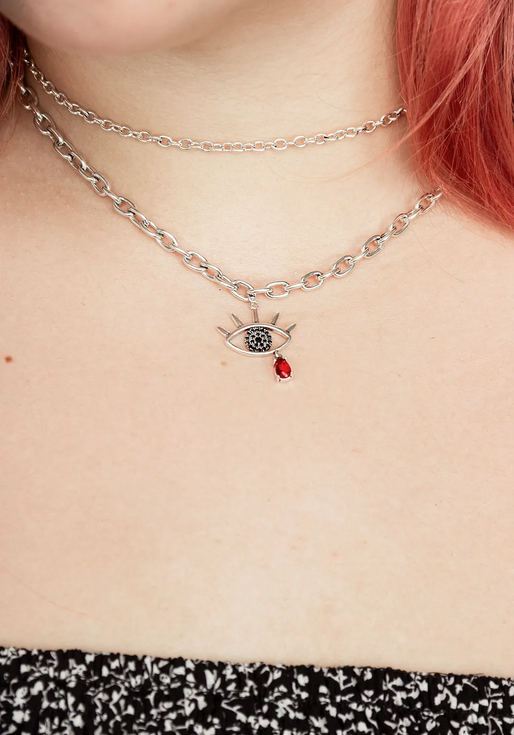 BLEEDING EYE CZ CHAIN CHOKER