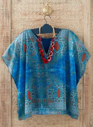 Blue City Caftan Top