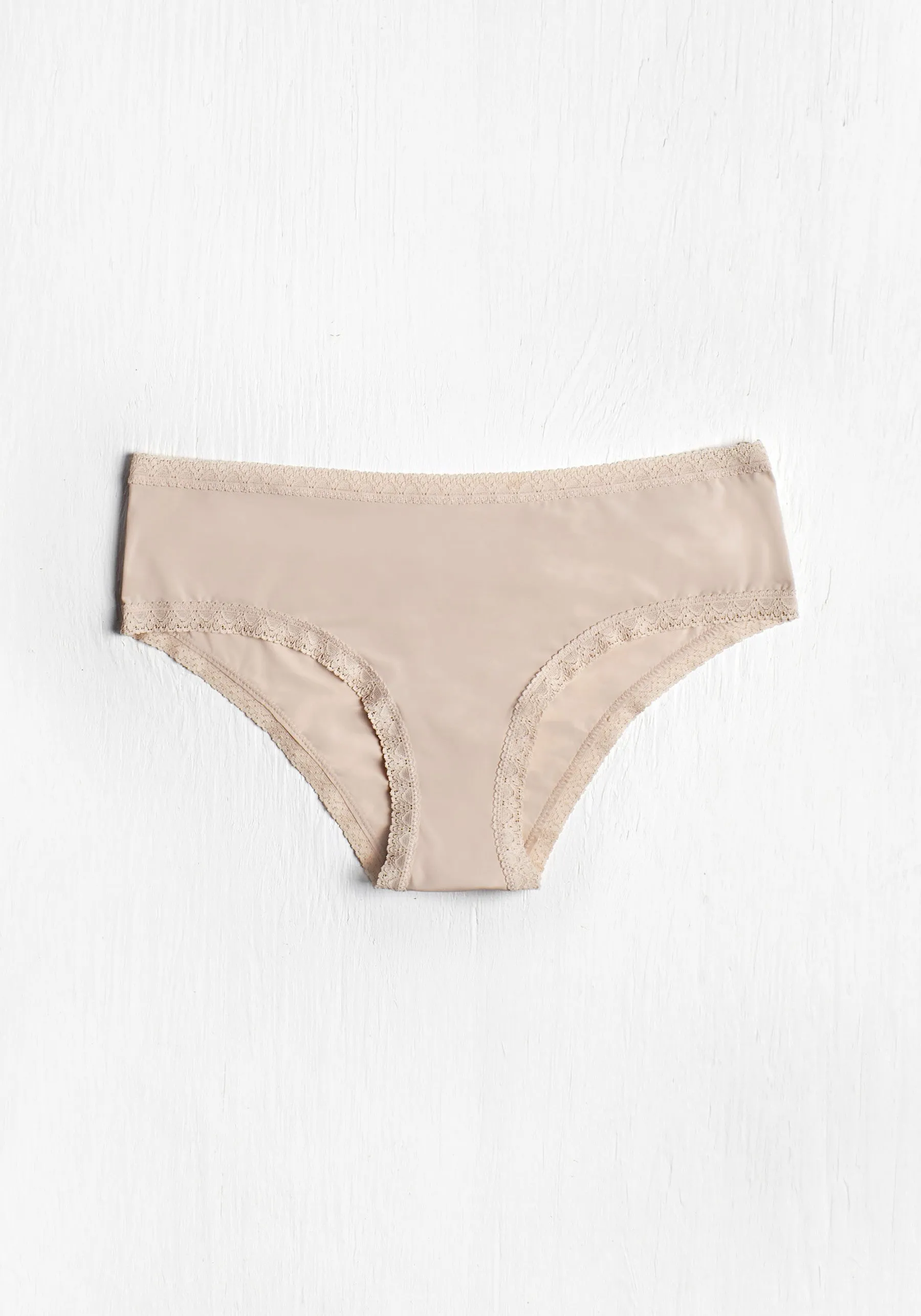 Blush Lace Trim Microfibre  Seamless Hipster (Nude)