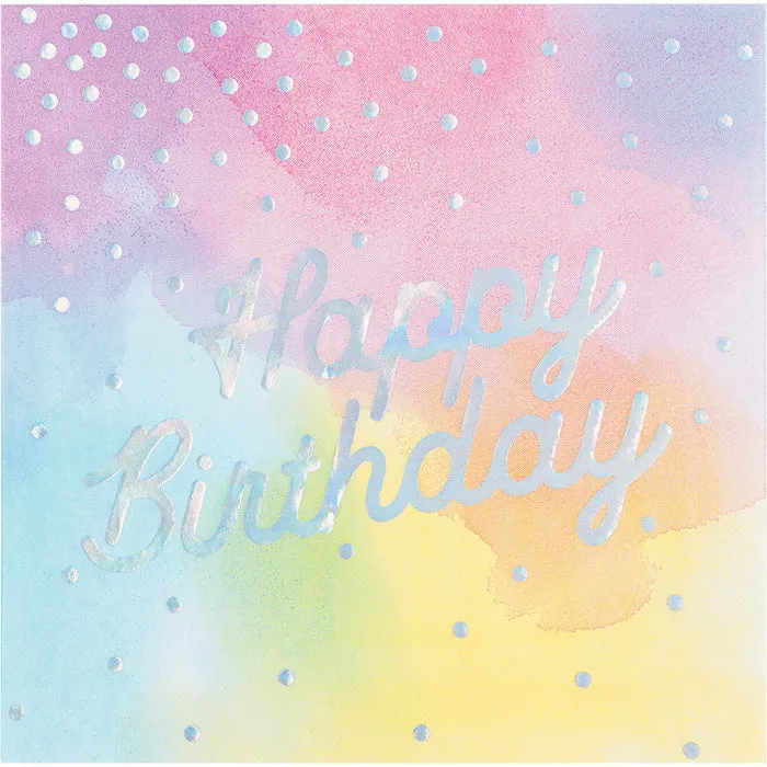 Bulk Iridescent Party Happy Birthday Luncheon Napkins (192 per Case)