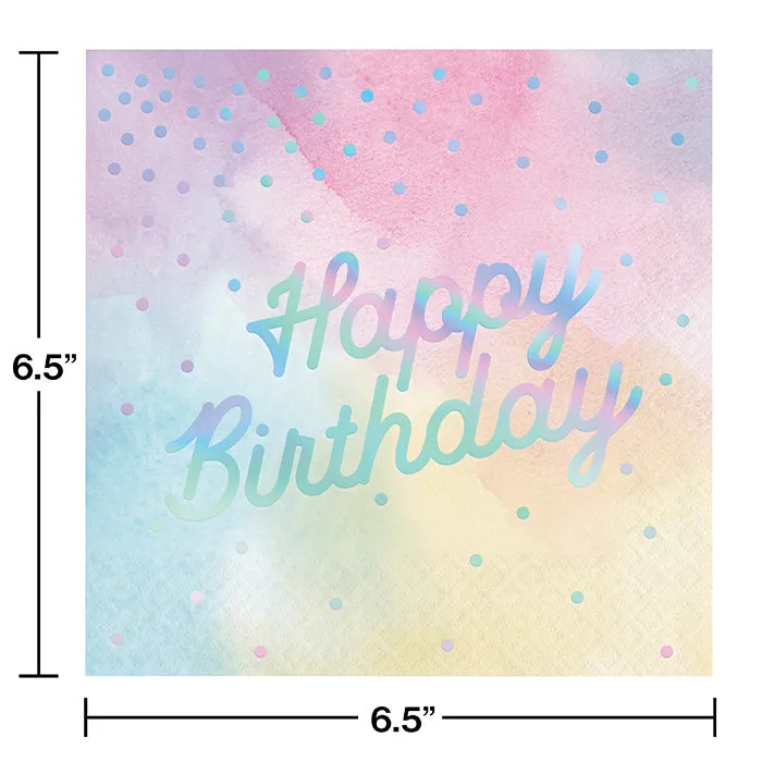 Bulk Iridescent Party Happy Birthday Luncheon Napkins (192 per Case)