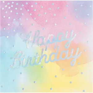 Bulk Iridescent Party Happy Birthday Luncheon Napkins (192 per Case)