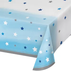 Bulk One Little Star Boy Plastic Table Covers (6 per Case)