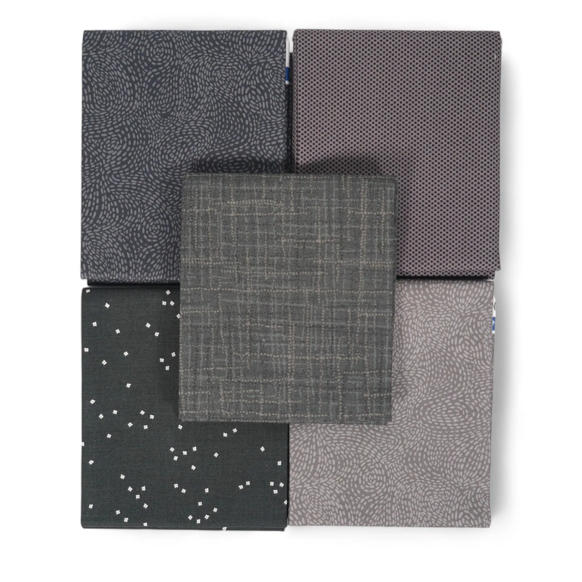 Charcoal (5) Piece Fat Quarter Bundle - Gray, Dark Grak, Graphite Fat Quarters