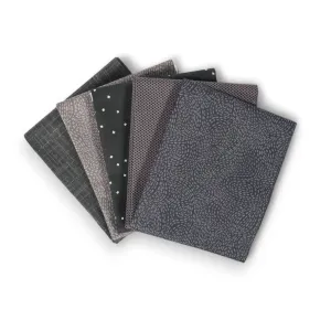 Charcoal (5) Piece Fat Quarter Bundle - Gray, Dark Grak, Graphite Fat Quarters