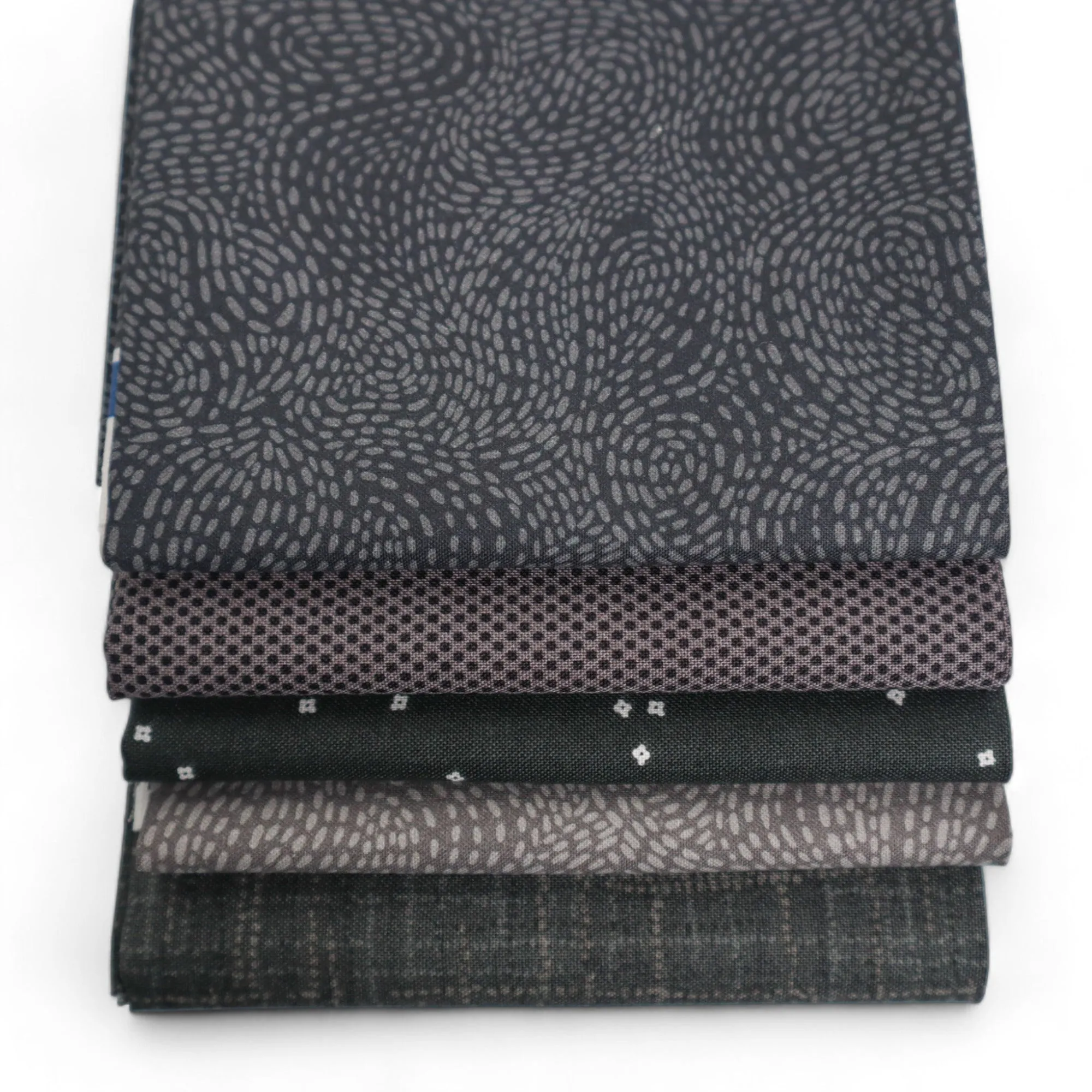 Charcoal (5) Piece Fat Quarter Bundle - Gray, Dark Grak, Graphite Fat Quarters