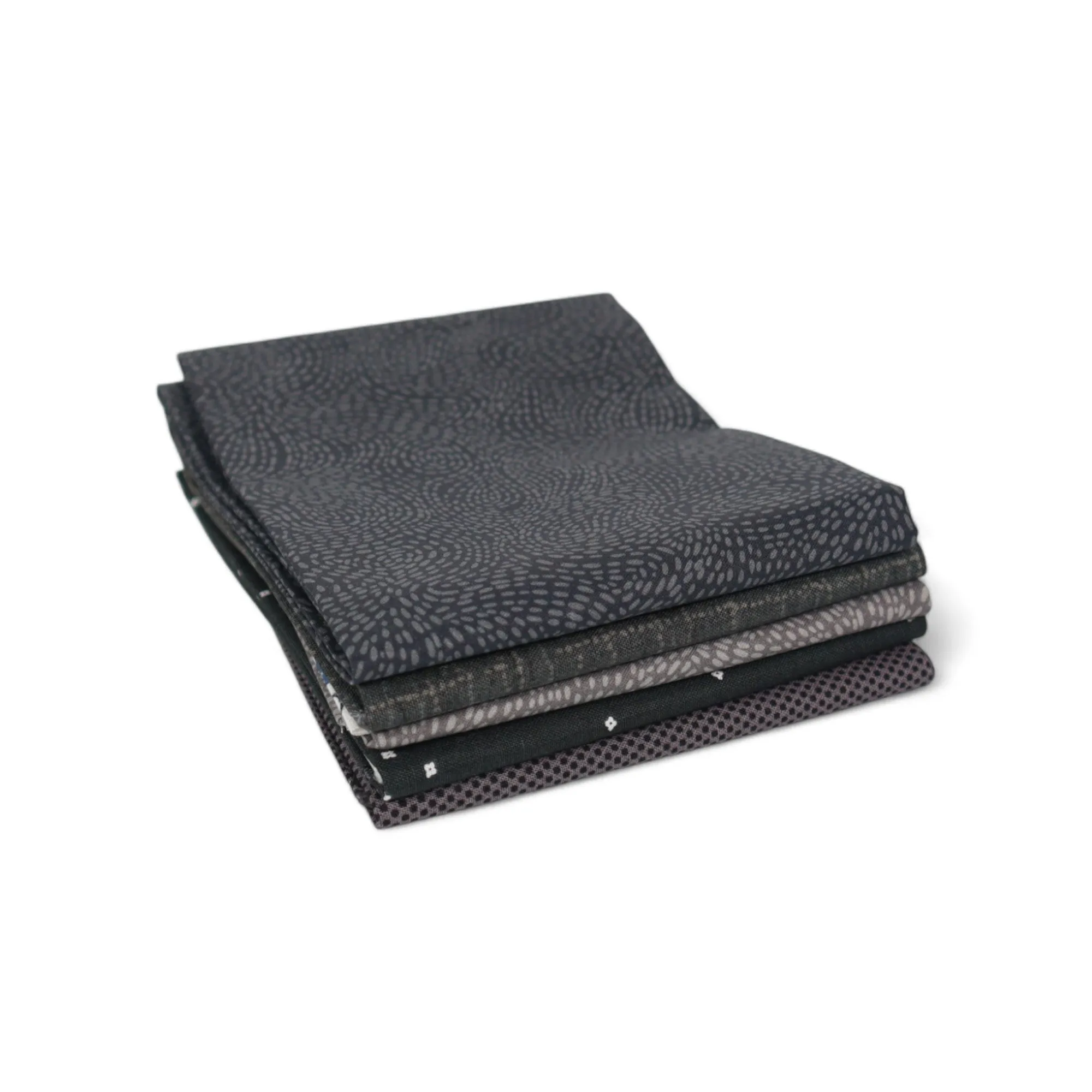 Charcoal (5) Piece Fat Quarter Bundle - Gray, Dark Grak, Graphite Fat Quarters