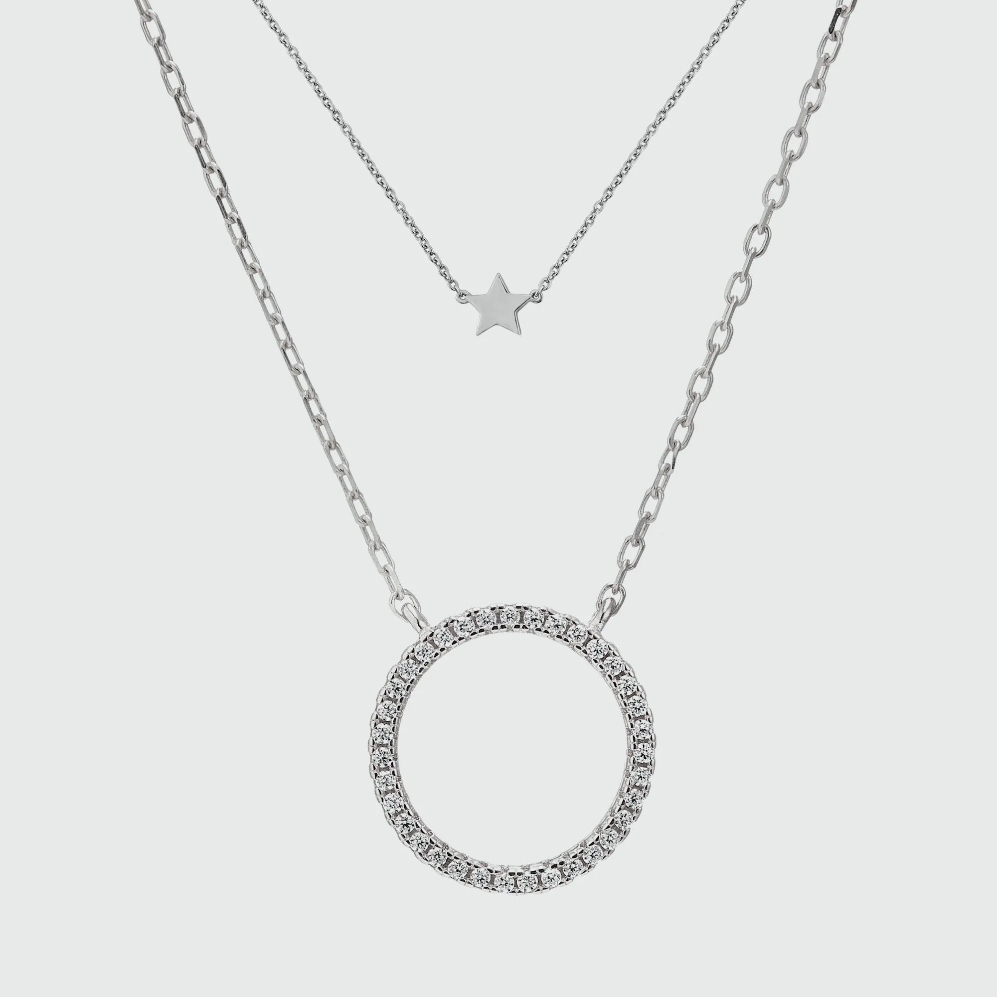 Chora Sterling Silver and Star Layering Necklace Set