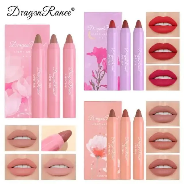 DRAGON RANEE 3pcs/set Matte Lipstick Pen Long Lasting Lipstick