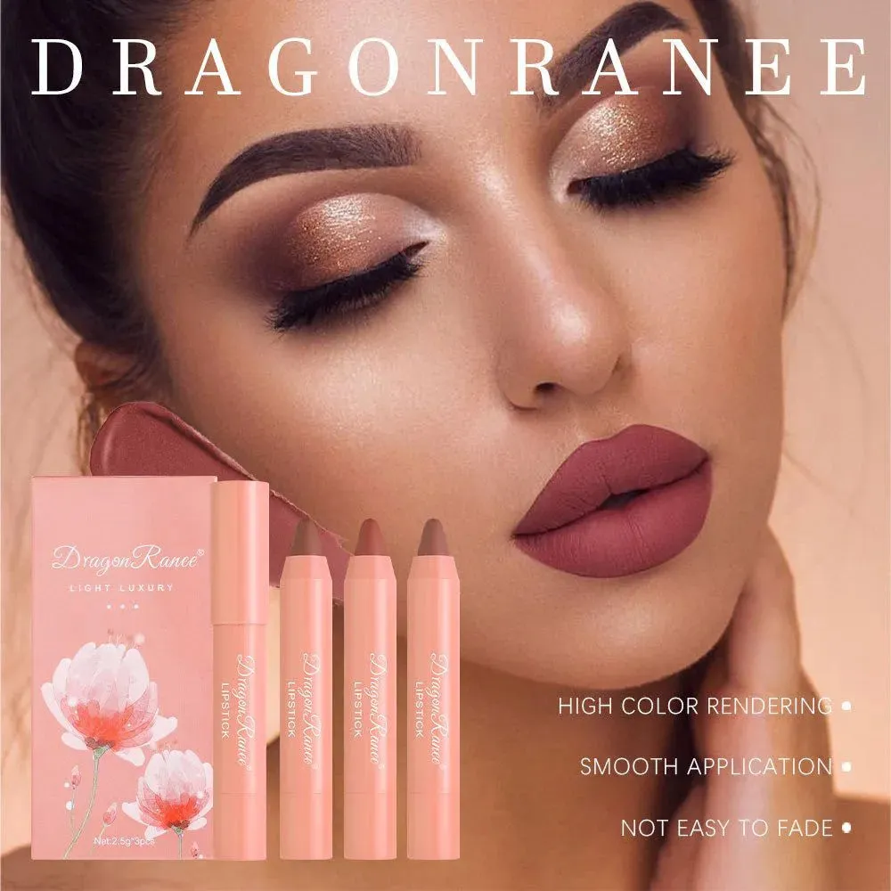 DRAGON RANEE 3pcs/set Matte Lipstick Pen Long Lasting Lipstick