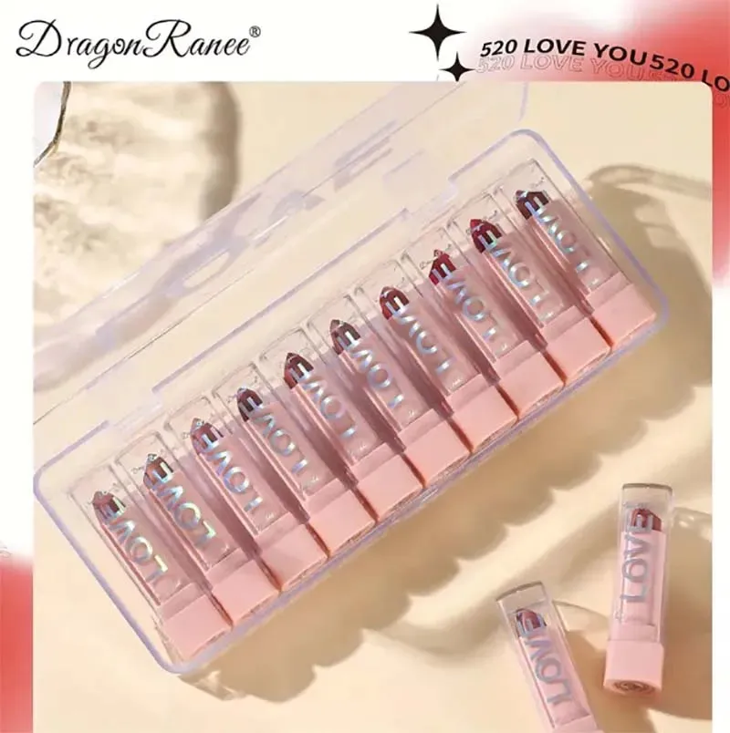 Dragon Ranee Pack of 10Pcs Pink Mini Lipstick Gift Box