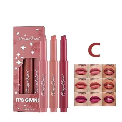 Dragon Ranee Pack of 3 Velvet Matte Lip crayon Lipstick D8017