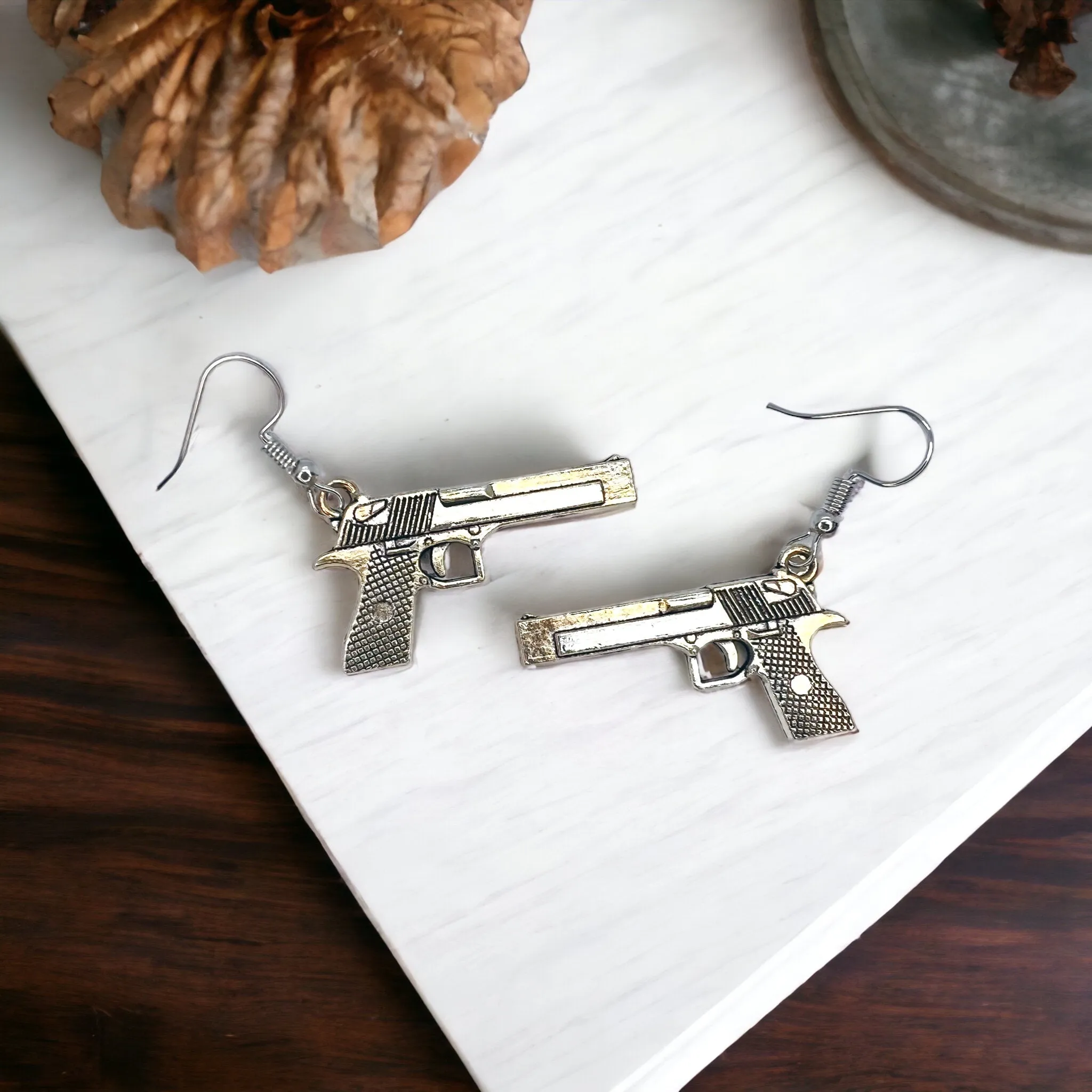 Handgun Earrings - NRA, Gun Earrings, Concealed Carry, Shooting Range, Gun Accessories, Handgun Accessories, Self Defense