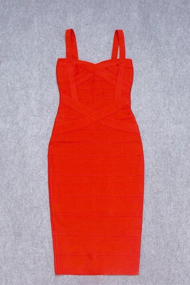 Heidi Bandage Midi Dress - Lipstick Red