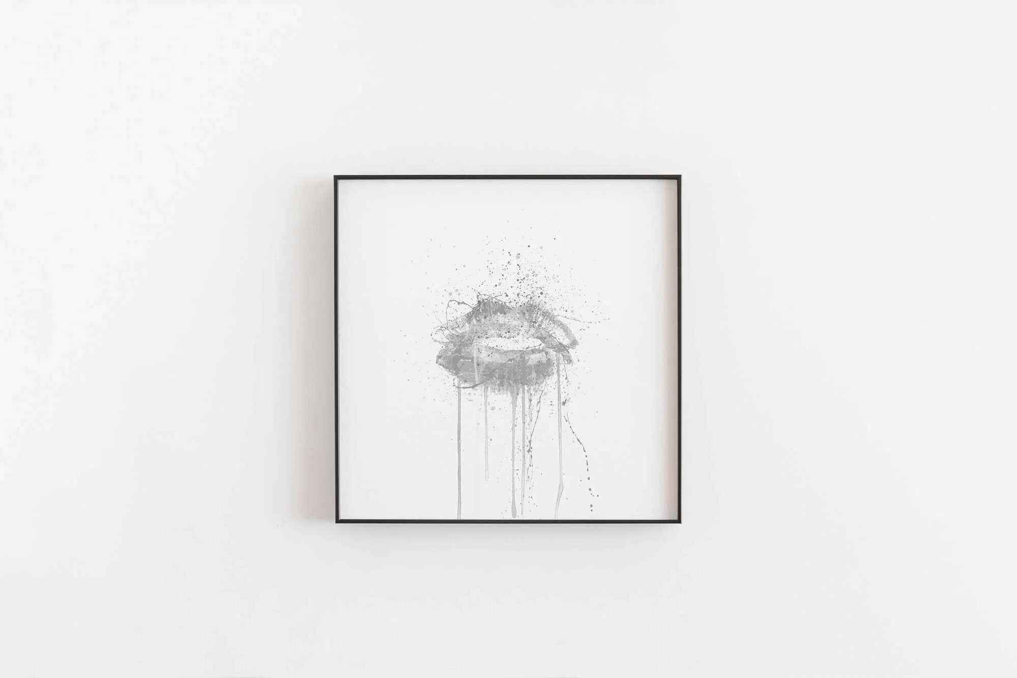 Kinda Sexy' Lips Wall Art Print (Grey Edition)