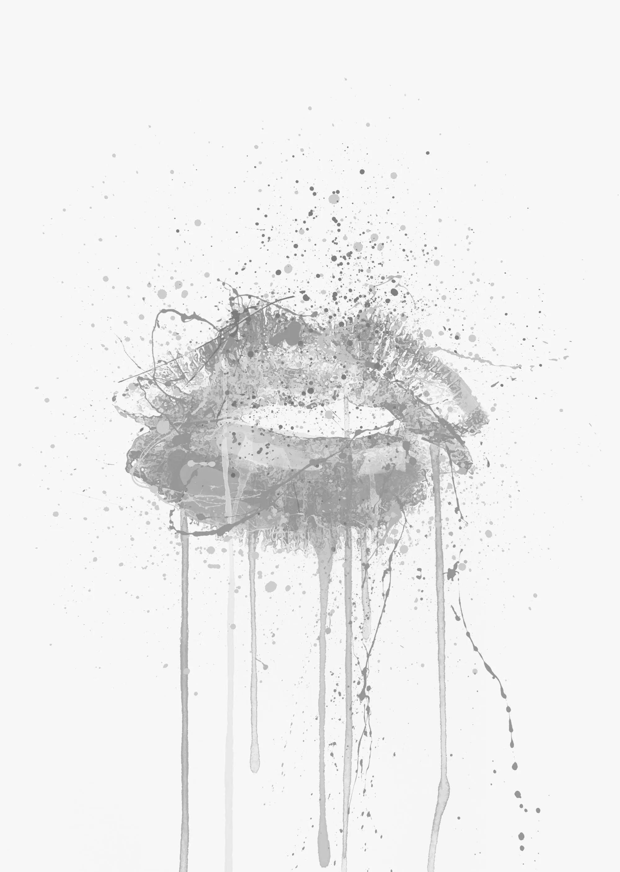 Kinda Sexy' Lips Wall Art Print (Grey Edition)