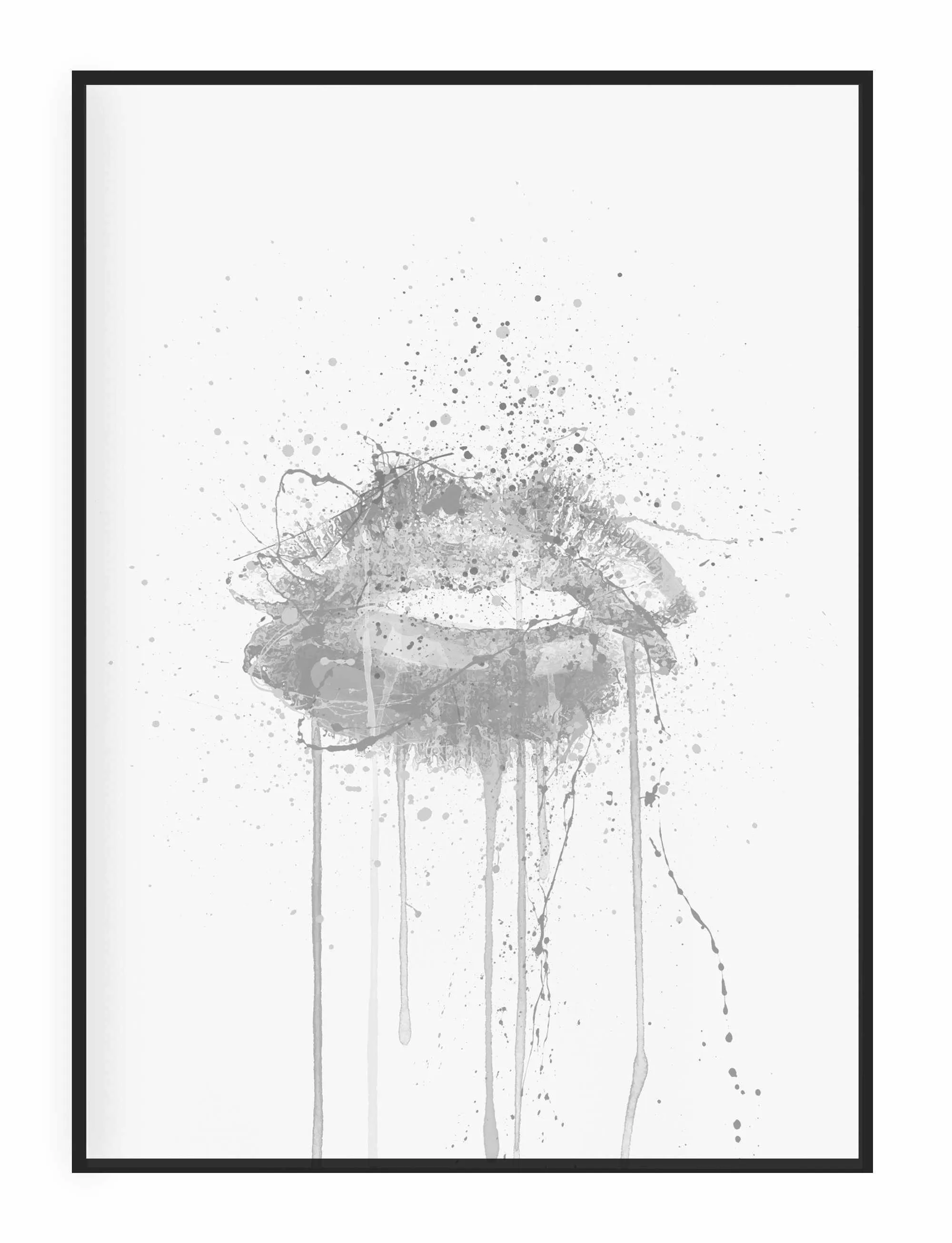 Kinda Sexy' Lips Wall Art Print (Grey Edition)