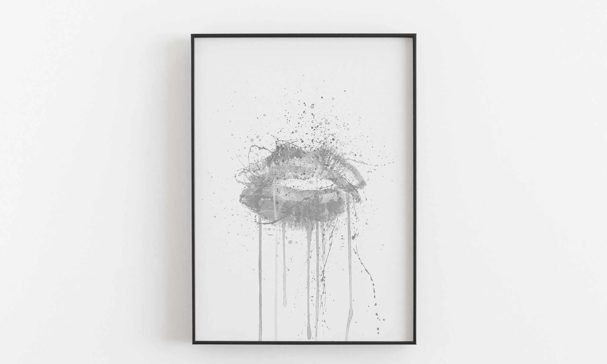 Kinda Sexy' Lips Wall Art Print (Grey Edition)