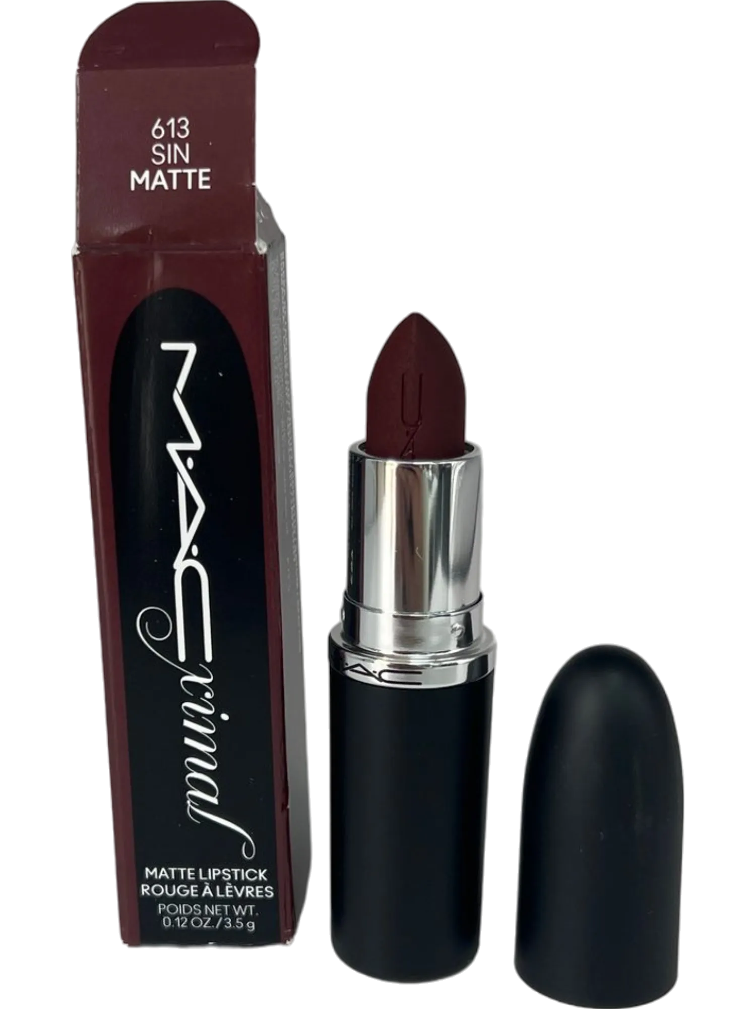 MAC Matte Lipstick in Sin Silky Matte Creamy Texture