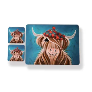 McMoo Hamish Tablemat & Coaster Set (Set of 4) (TMSETHAM)