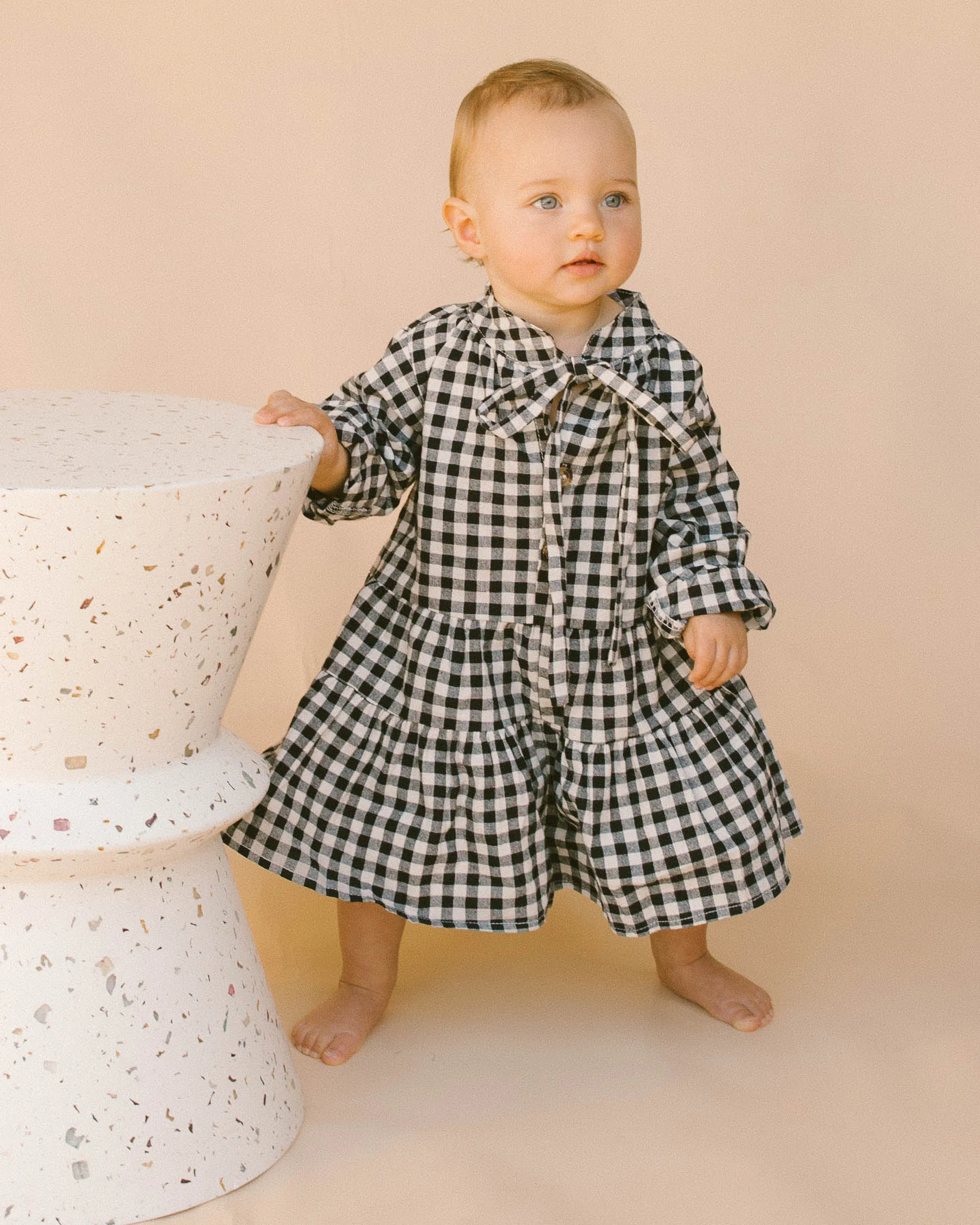 Mini Avalon Smock Dress | Black Gingham