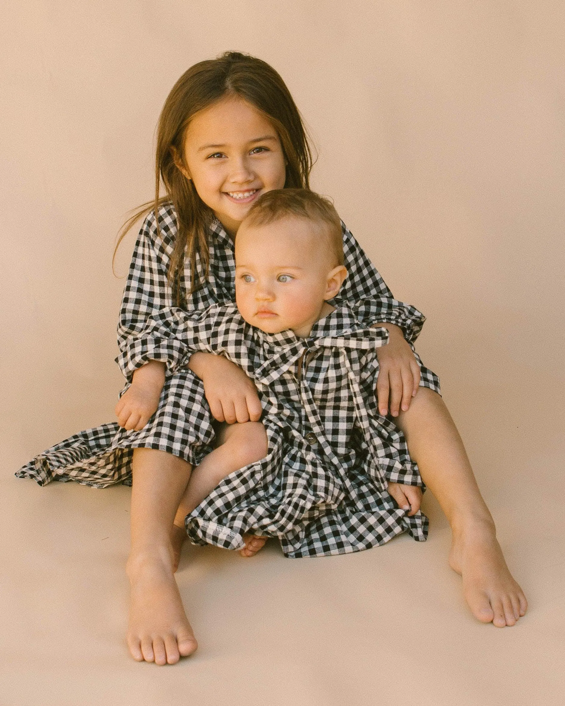 Mini Avalon Smock Dress | Black Gingham