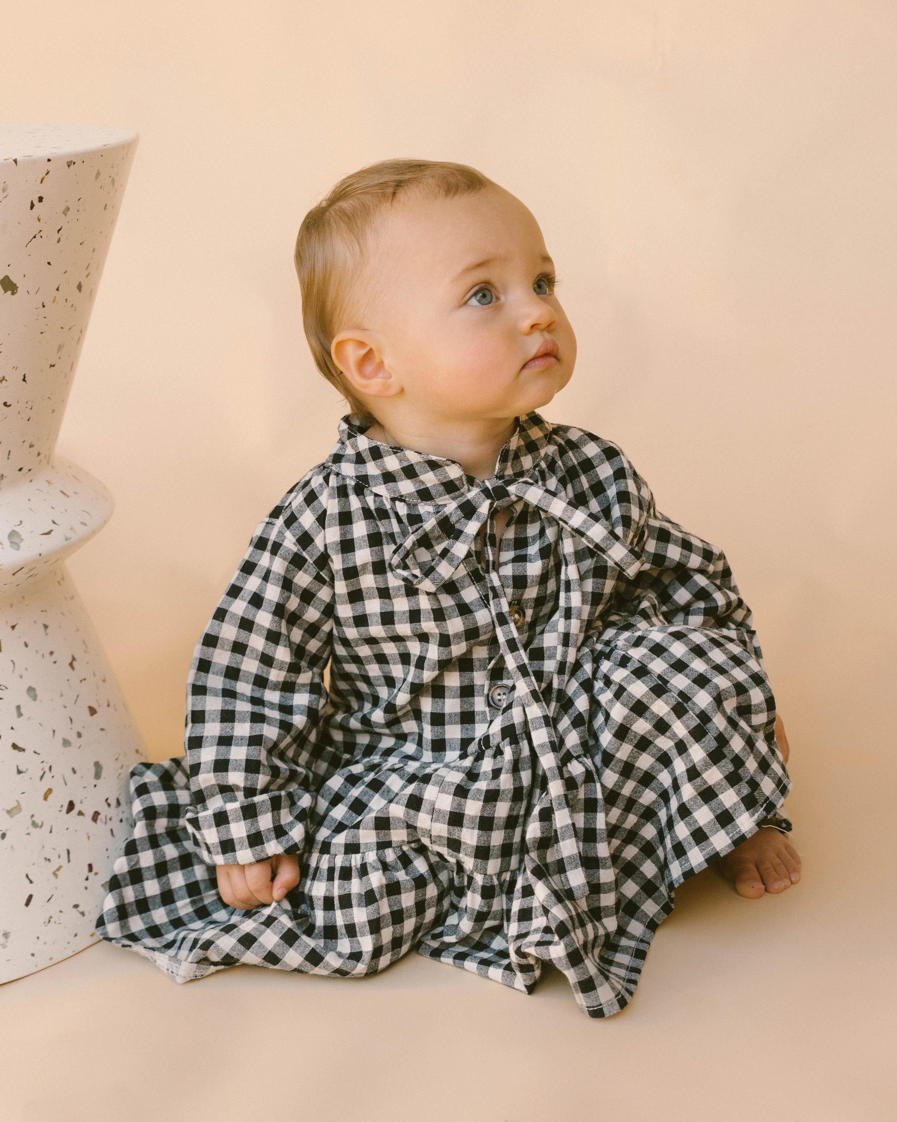 Mini Avalon Smock Dress | Black Gingham