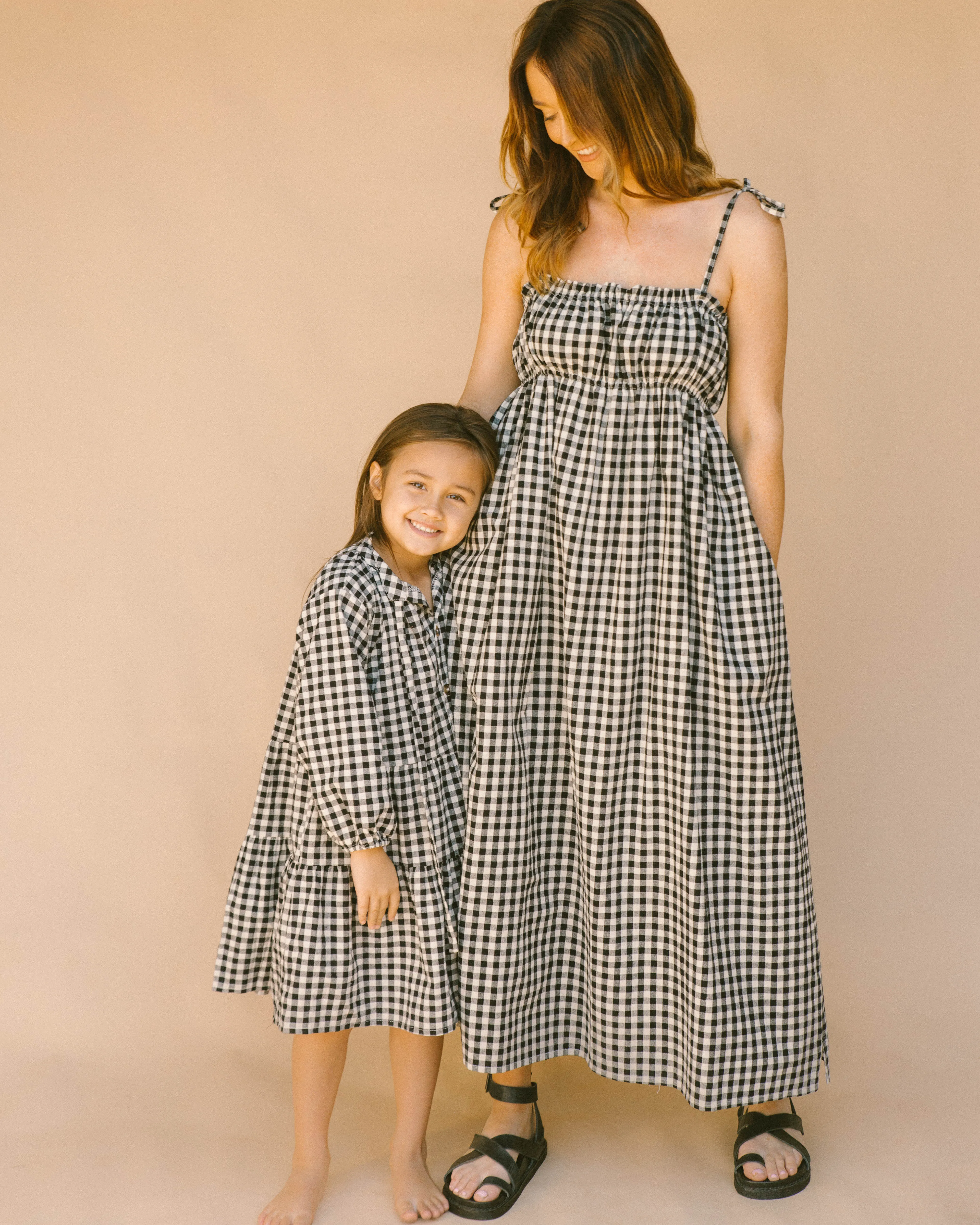 Mini Avalon Smock Dress | Black Gingham