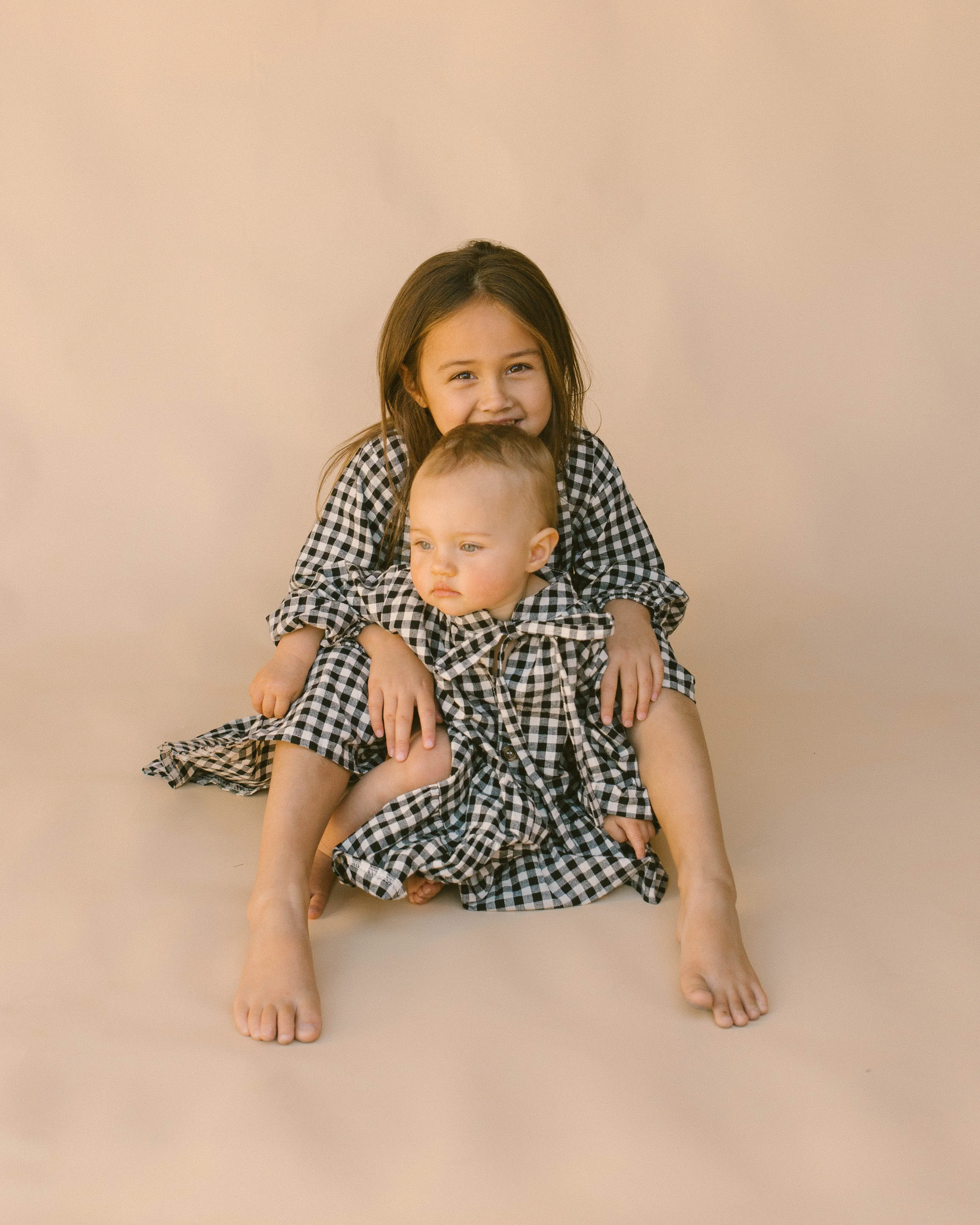 Mini Avalon Smock Dress | Black Gingham