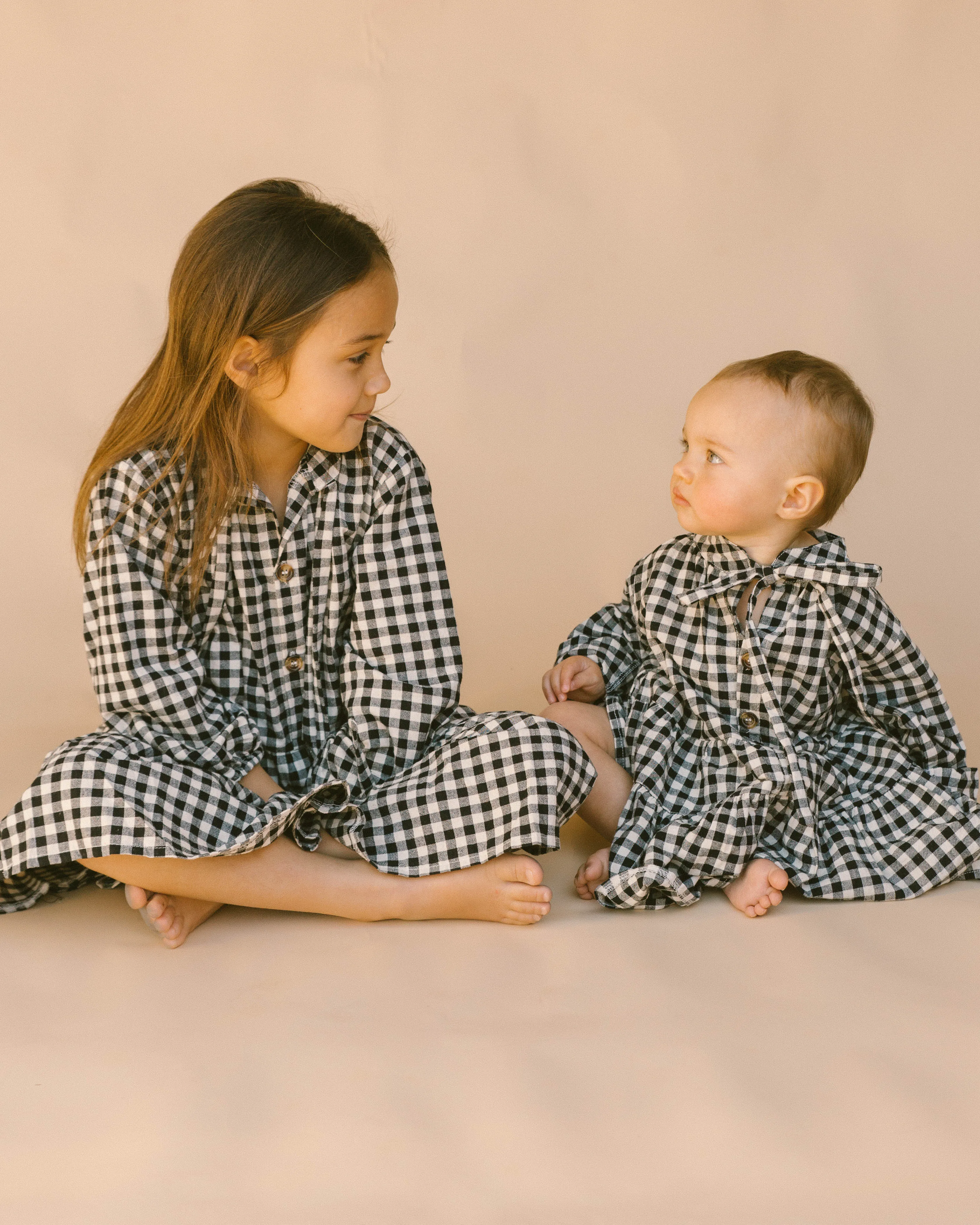 Mini Avalon Smock Dress | Black Gingham