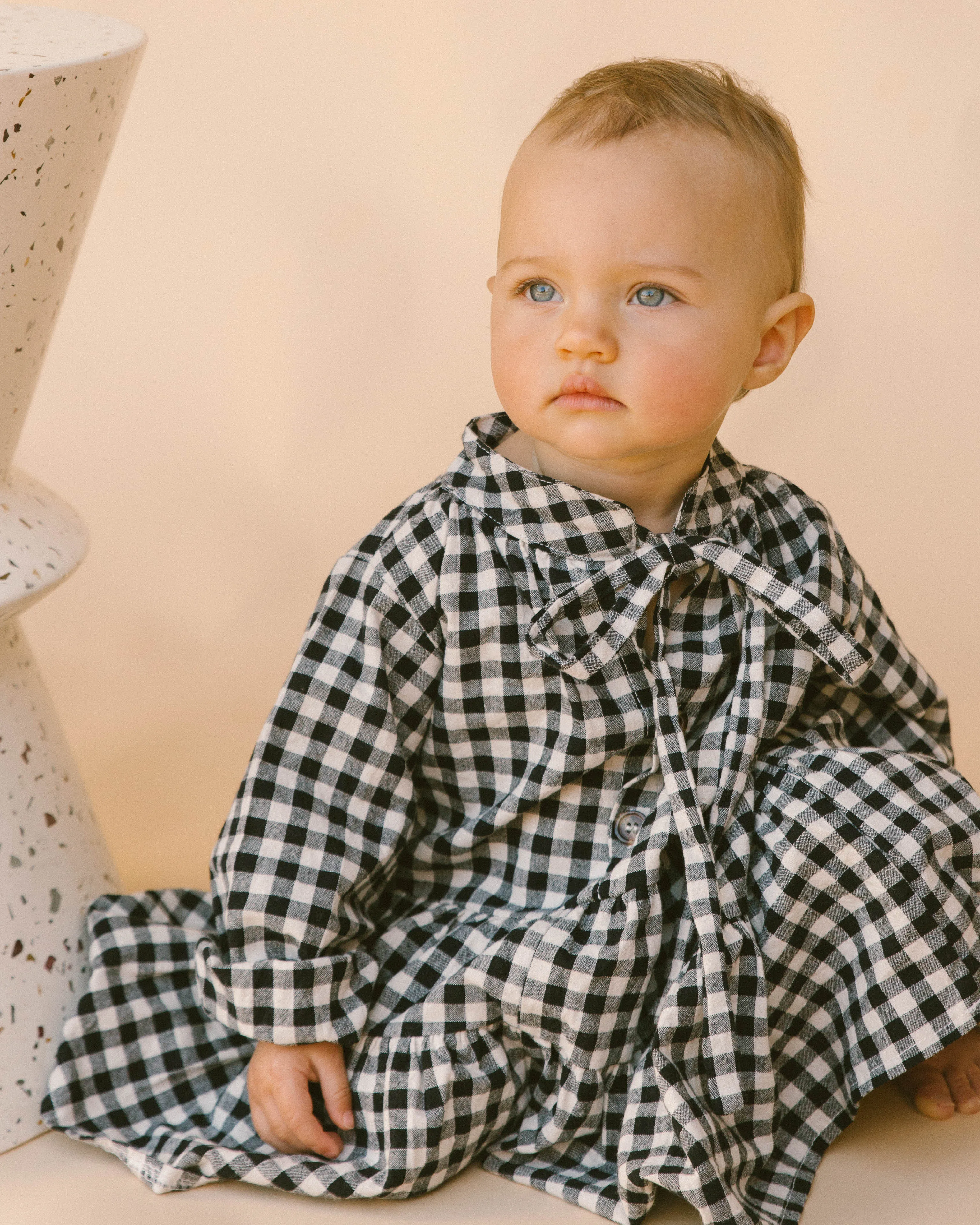 Mini Avalon Smock Dress | Black Gingham