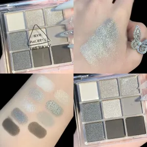 Smoky Pearlescent Matte Gray Eye Shadows Palette