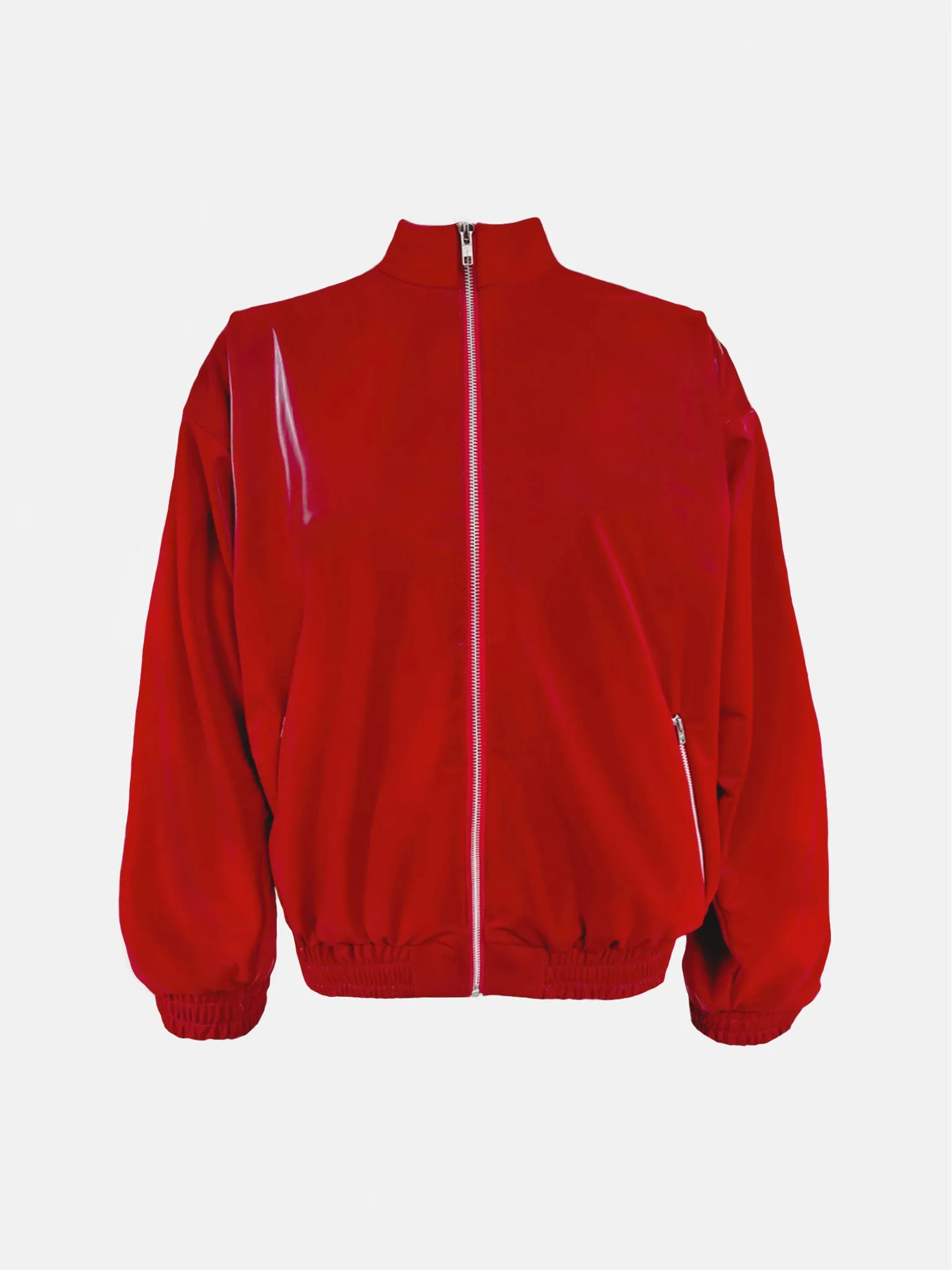 S*x Tape Tracksuit Jacket Wet Look Red