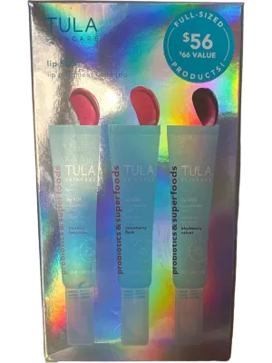 TULA Skincare Lip Treatment Balm Set, Hydrating Fruit Oils & Peptides, Sheer Tint