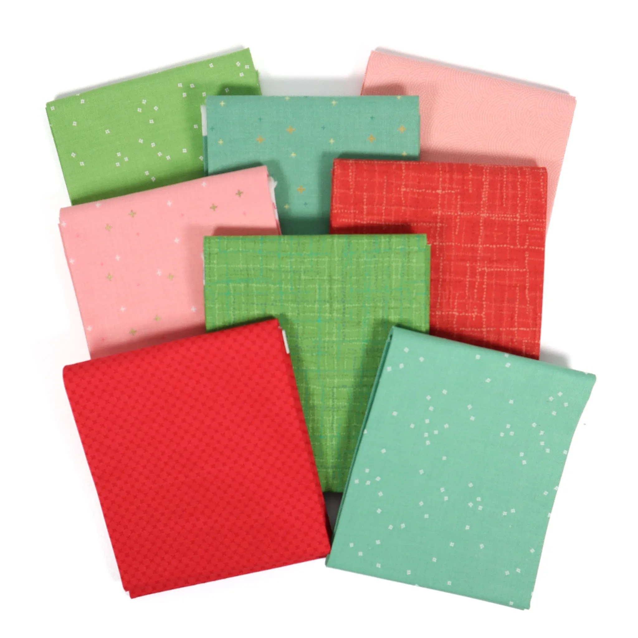 Tulip (8) Piece Fat Quarter Bundle - Coral, Pink, Green Fabric Bundle