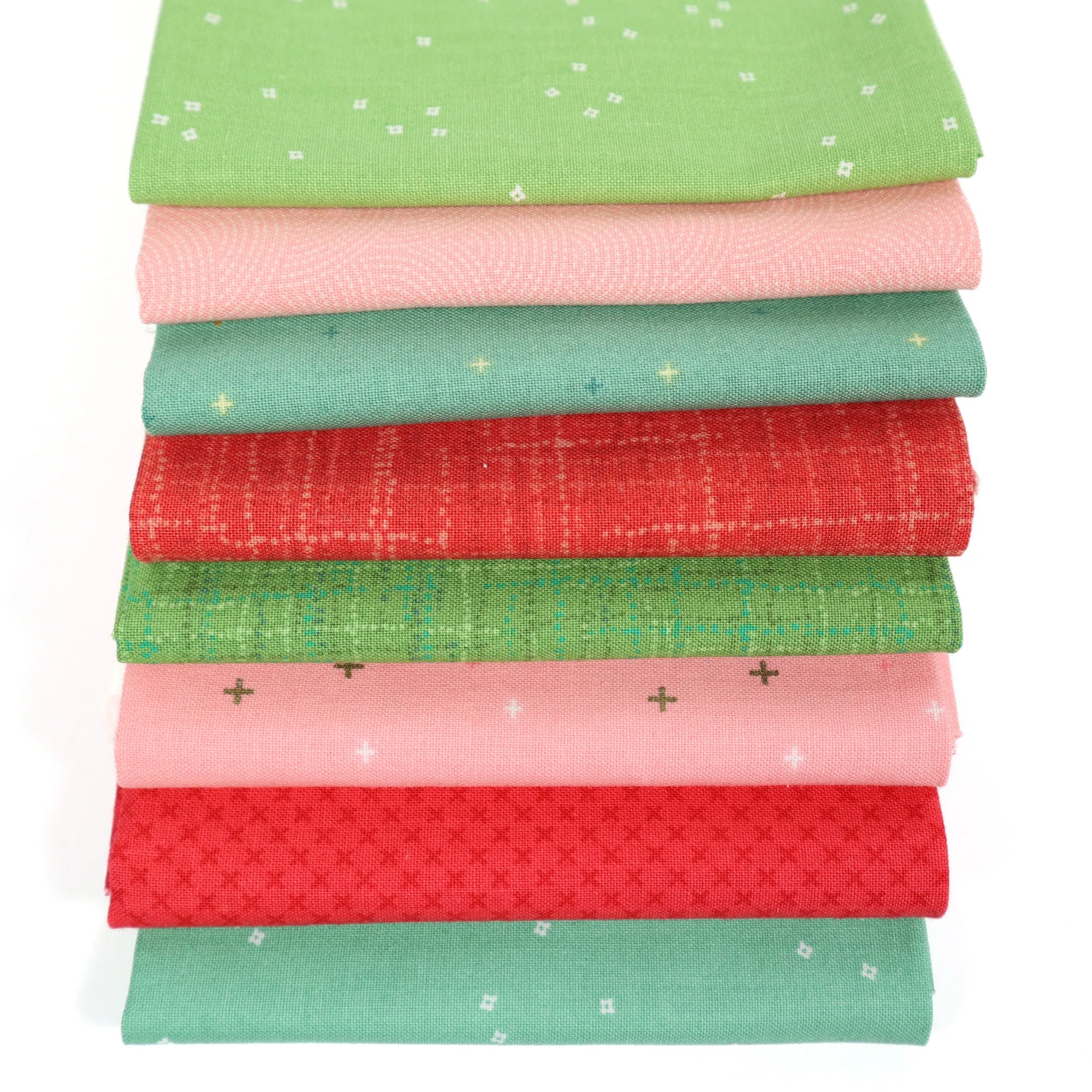 Tulip (8) Piece Fat Quarter Bundle - Coral, Pink, Green Fabric Bundle