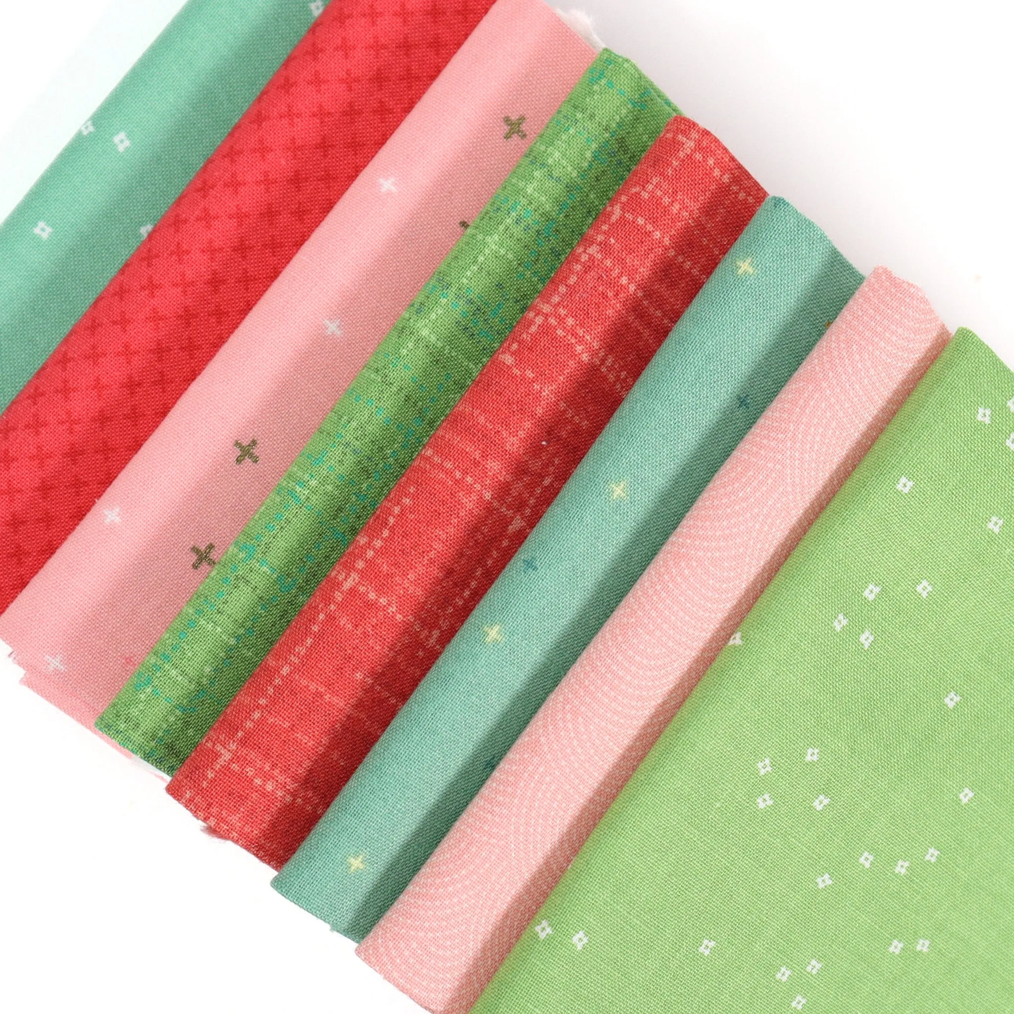 Tulip (8) Piece Fat Quarter Bundle - Coral, Pink, Green Fabric Bundle